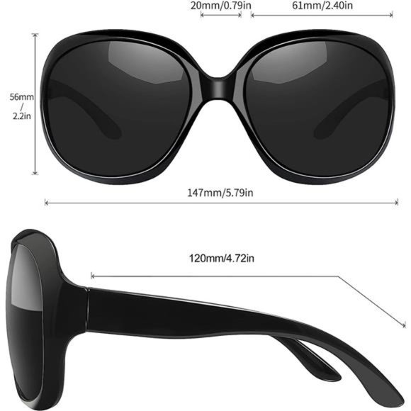 Polarized Sunglasses Womens Trendy Oversized Large Driving Sun Glasses Ladies - Picture 3 of 6